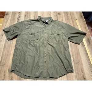 Walnut Creek Shirt Men's XXL Green Short Sleeve Button Up Front Pockets